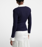 Self-Portrait Belted ribbed-knit cardigan