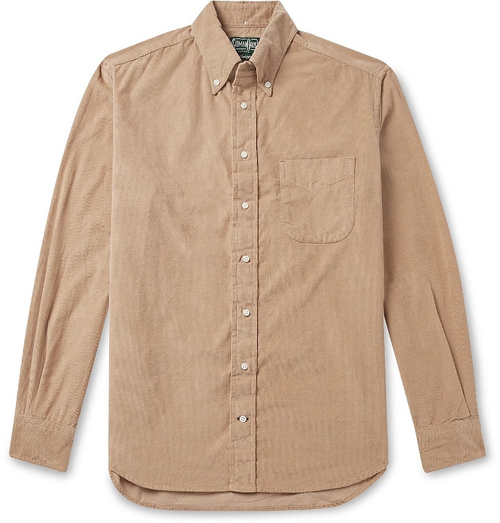 Photo: Gitman Vintage - Button-Down Collar Cotton-Corduroy Shirt - Neutrals