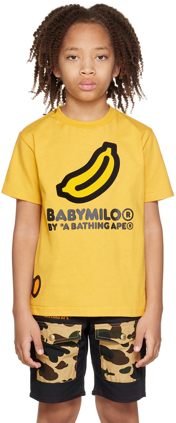BAPE Kids Yellow BOA Sleeping Baby Milo Banana T-Shirt