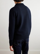 TOM FORD - Wool-Blend Half-Zip Sweater - Blue