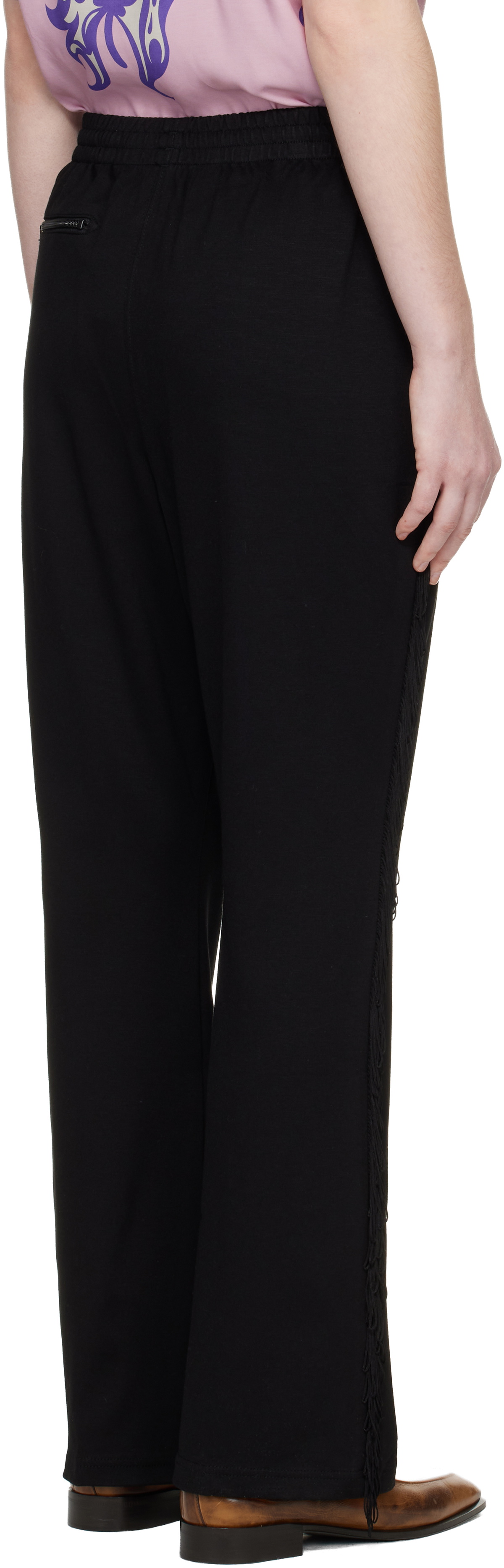 NEEDLES Black Fringe Boot Cut Track Pants