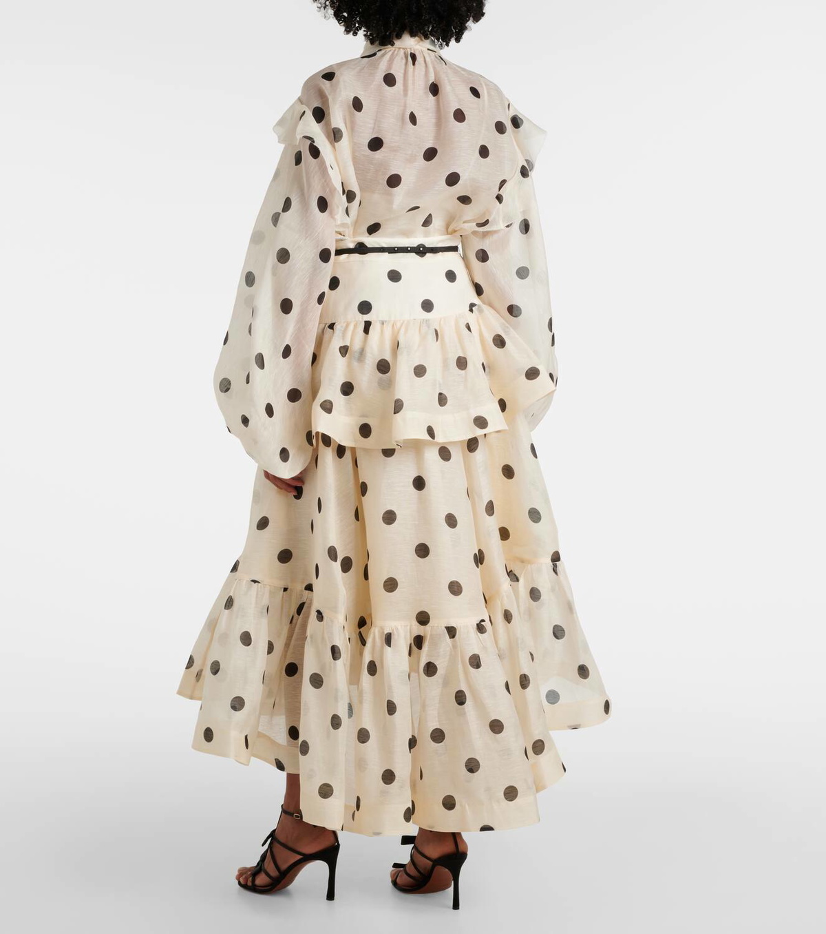Zimmermann Crush polka-dot linen and silk maxi skirt Zimmermann