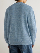 Maison Kitsuné - Logo-Embroidered Cotton Sweater - Blue