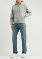 Saint Laurent Logo-embroidered Hooded Cotton Sweatshirt Grey