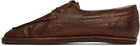 AURALEE Brown Soft Leather Deck Shoes