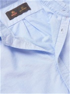 Baracuta - Slowboy Button-Down Collar Embroidered Cotton Oxford Shirt - Blue