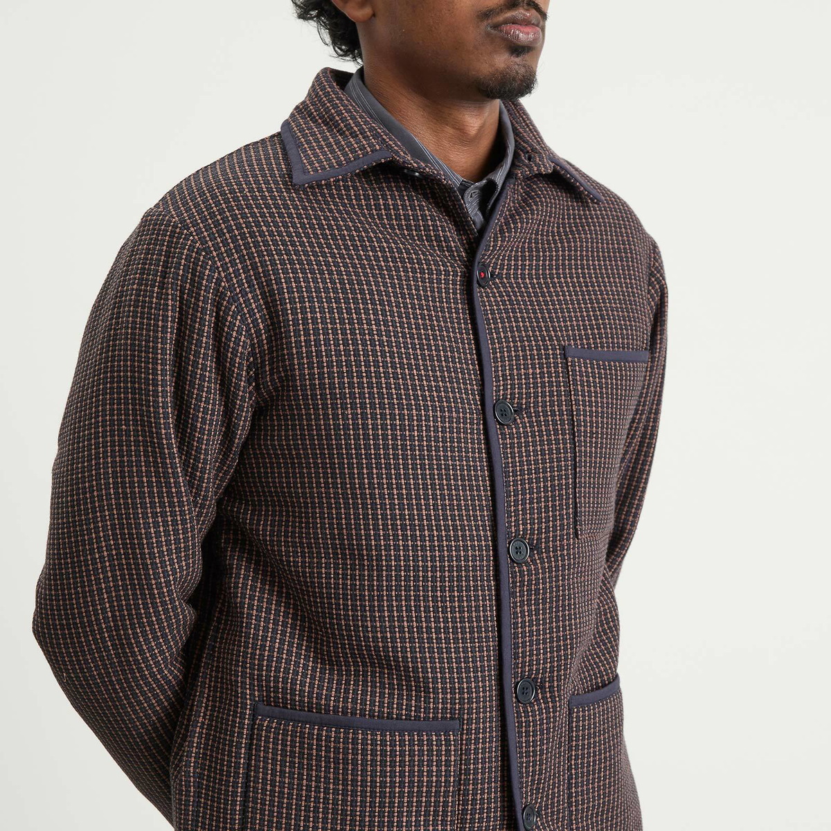 Kardo Men's Paris Quilted Workwear Jacket in Ganache