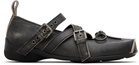 OPEN YY Gray Cross Buckle Ballet Flats
