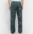 Desmond & Dempsey - Printed Organic Cotton Pyjama Trousers - Green