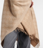 Gucci GG fringed cashmere-blend lamé cape