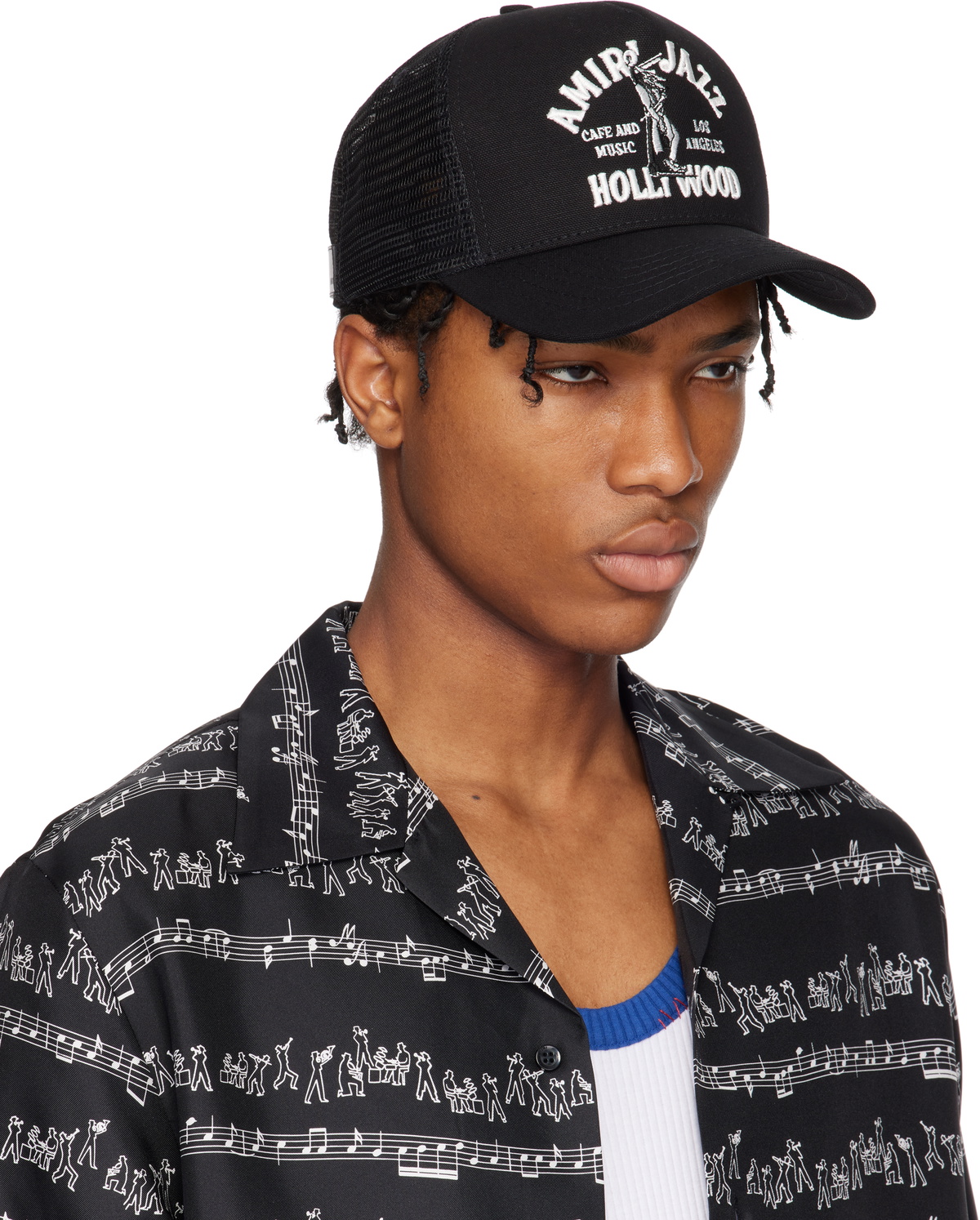 AMIRI Black 'Amiri Jazz' Wolf Trucker Cap Amiri