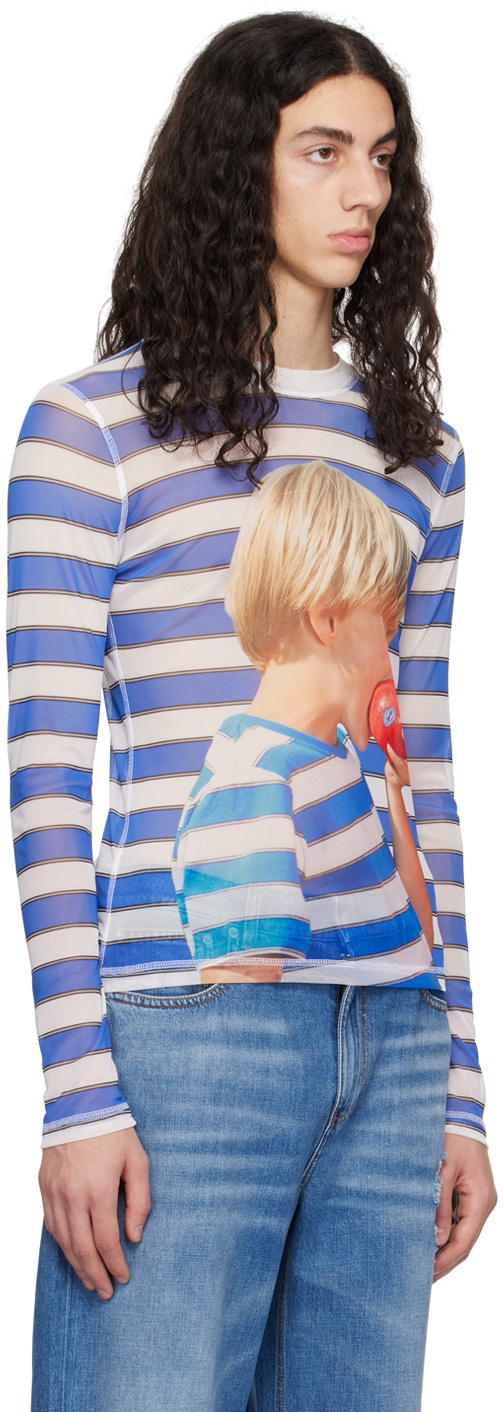 JW Anderson Blue & White Boy With Apple Long Sleeve T-Shirt JW