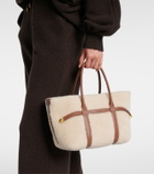 Loro Piana Ghiera Small shearling-trimmed tote bag