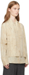 UMBER POSTPAST Beige Onion Dyed Silk Scarf Shirt