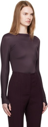 Mugler Burgundy Shoulder Logo Bodysuit