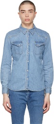 Remi Relief Blue Denim Western 'Give Peace' Shirt
