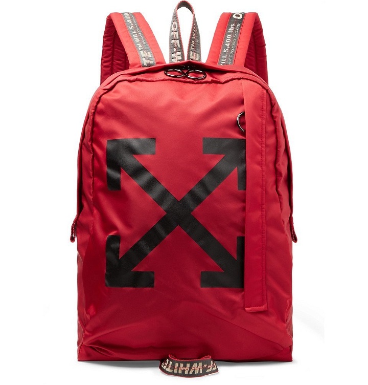 Photo: Off-White - Easy Logo-Print Canvas Backpack - Red