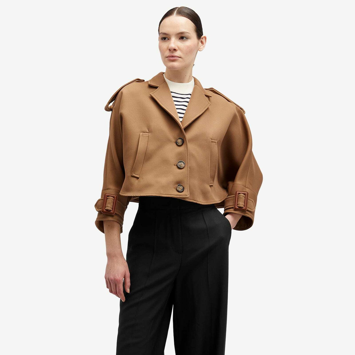 ジャケット MAX MARA Woman Jacket Brown 2511041013600 002 Max Mara/マックスマーラ｜クロップ ジャケット