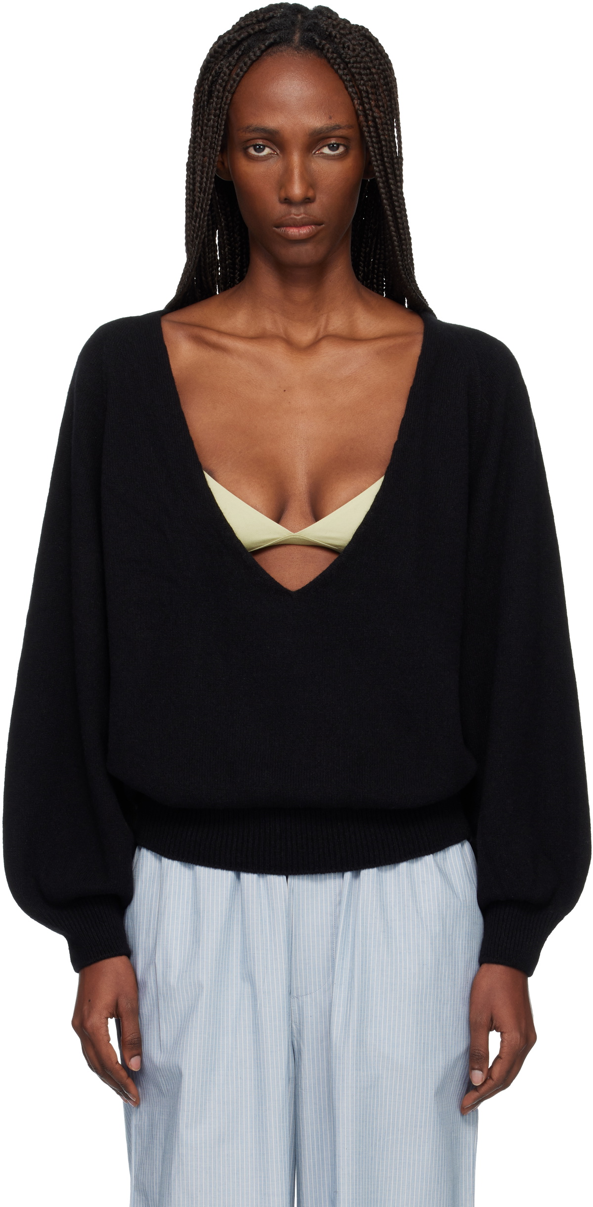 Baserange Black Soar V-Neck Sweater
