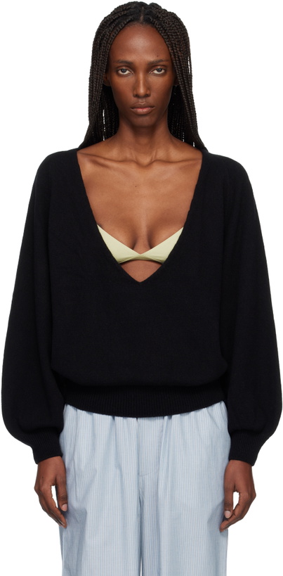 Photo: Baserange Black Soar V-Neck Sweater
