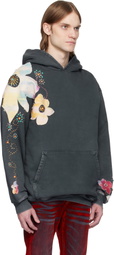 COÛT DE LA LIBERTÉ Gray Killian Flower Applique Terry Hoodie
