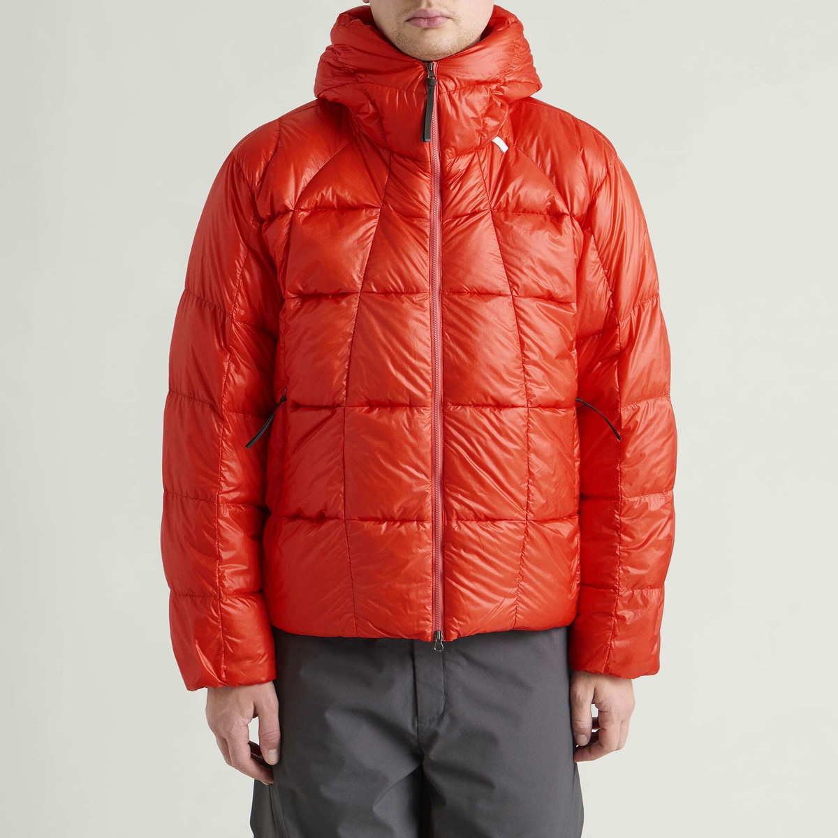 Goldwin Men's 0 Three-Dimensional Down Parka Jacket in Scarlet