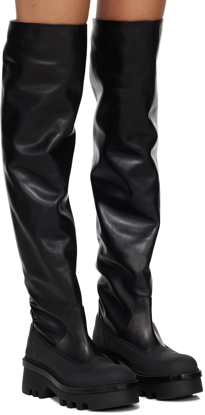 数量限定SALE Chloé Black Raina Over-The-Knee Boots Chloe 靴
