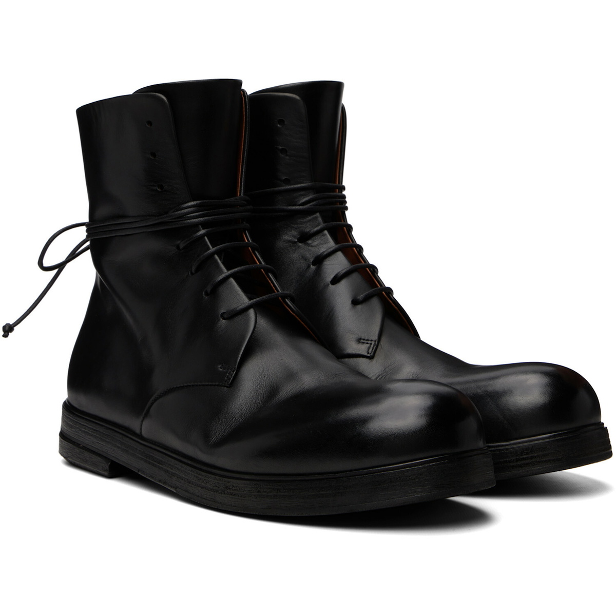 Marsèll Black Zucca Zeppa Combat Boots
