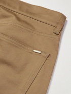 Dunhill - Straight-Leg Stretch Cotton and Mulberry Silk-Blend Trousers - Brown