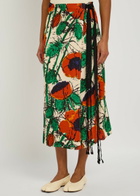 Wales Bonner Antille Satin Midi Wrap Skirt Red