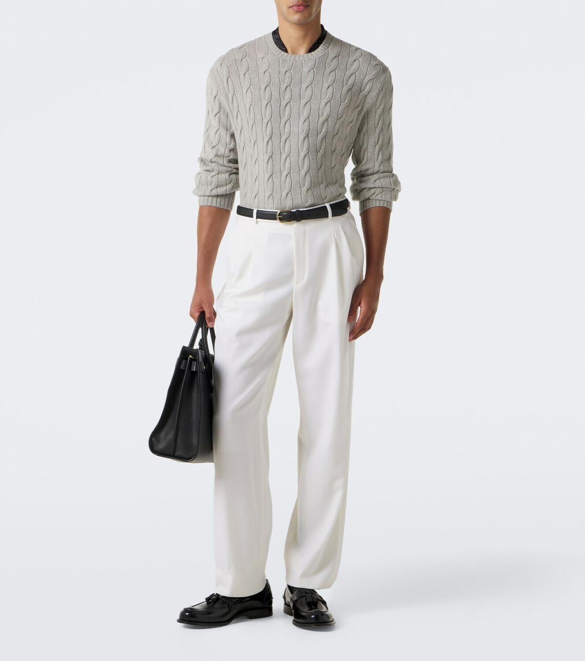 Ralph Lauren Purple Label Cable-knit cashmere sweater