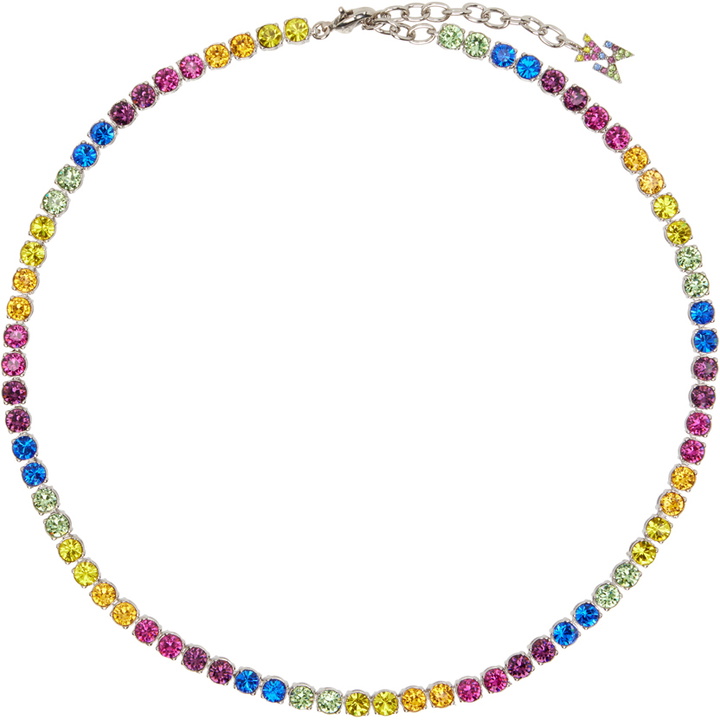 Photo: Amina Muaddi Multicolor Tennis Necklace