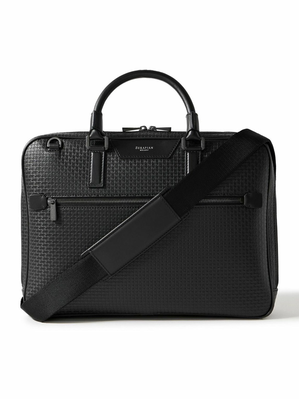 Photo: Serapian - Leather-Trimmed Logo-Embossed Stepan Coated-Canvas Briefcase