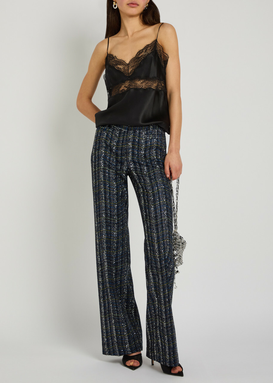Missoni Striped Metallic-weave Trousers Blue