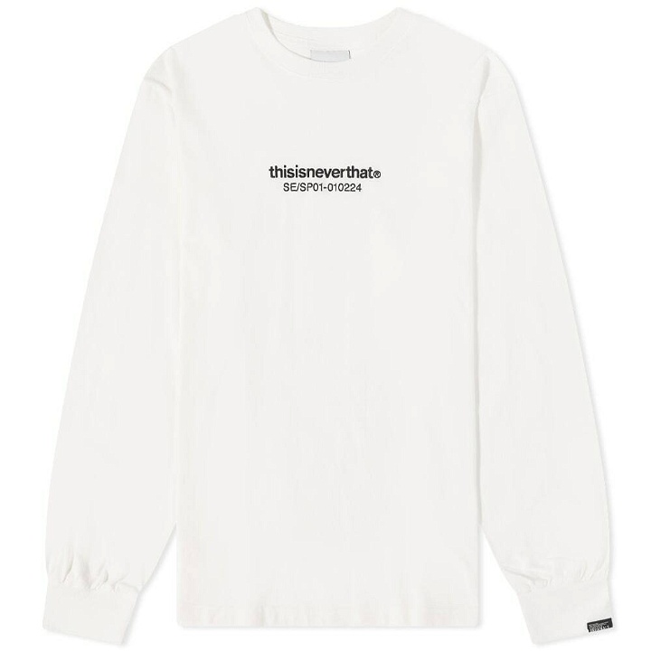 Photo: thisisneverthat Men's Logo Long Sleeve T-Shirt in White