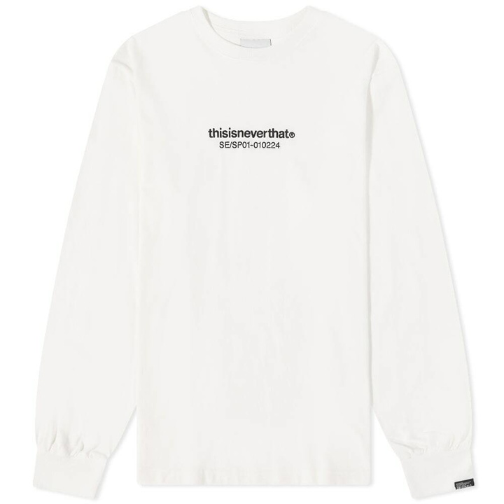 Photo: thisisneverthat Men's Logo Long Sleeve T-Shirt in White