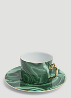 L'Objet Malachite Teacup and Saucer Set