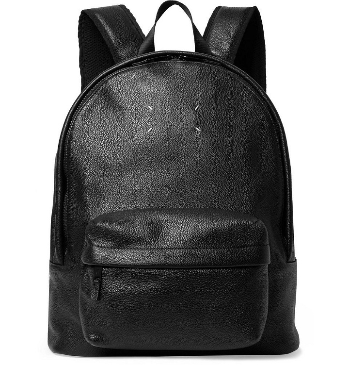 Photo: Maison Margiela - Full-Grain Leather Backpack - Men - Black