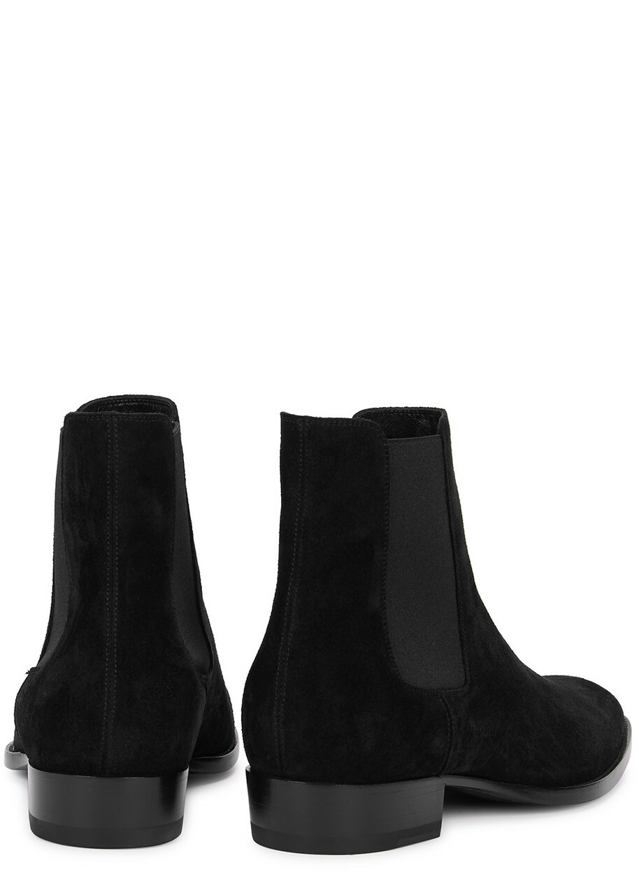 Saint Laurent Wyatt 30 Suede Chelsea Boots Black Saint Laurent