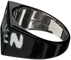 Alexander McQueen Black & White Graffiti Ring