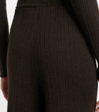 Agnona Cashmere, wool, and silk wide-leg pants