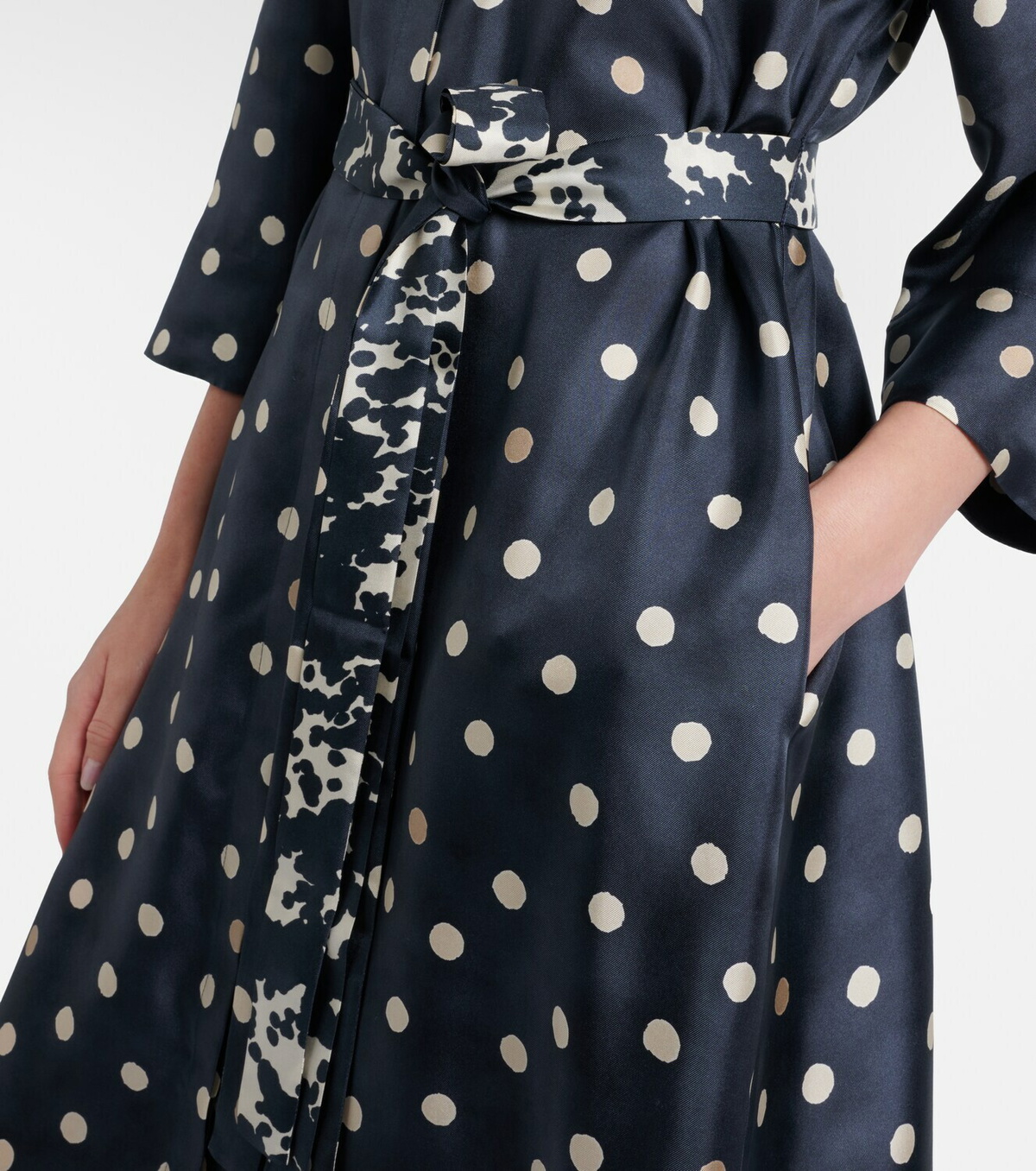 'S Max Mara Leva polka-dot silk twill shirt dress