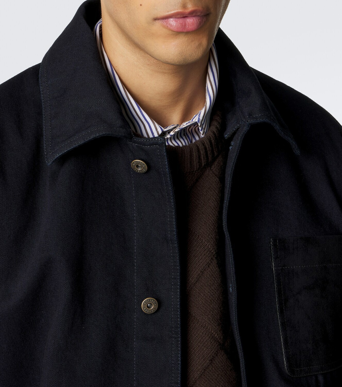 Bottega Veneta Shearling-trimmed denim jacket