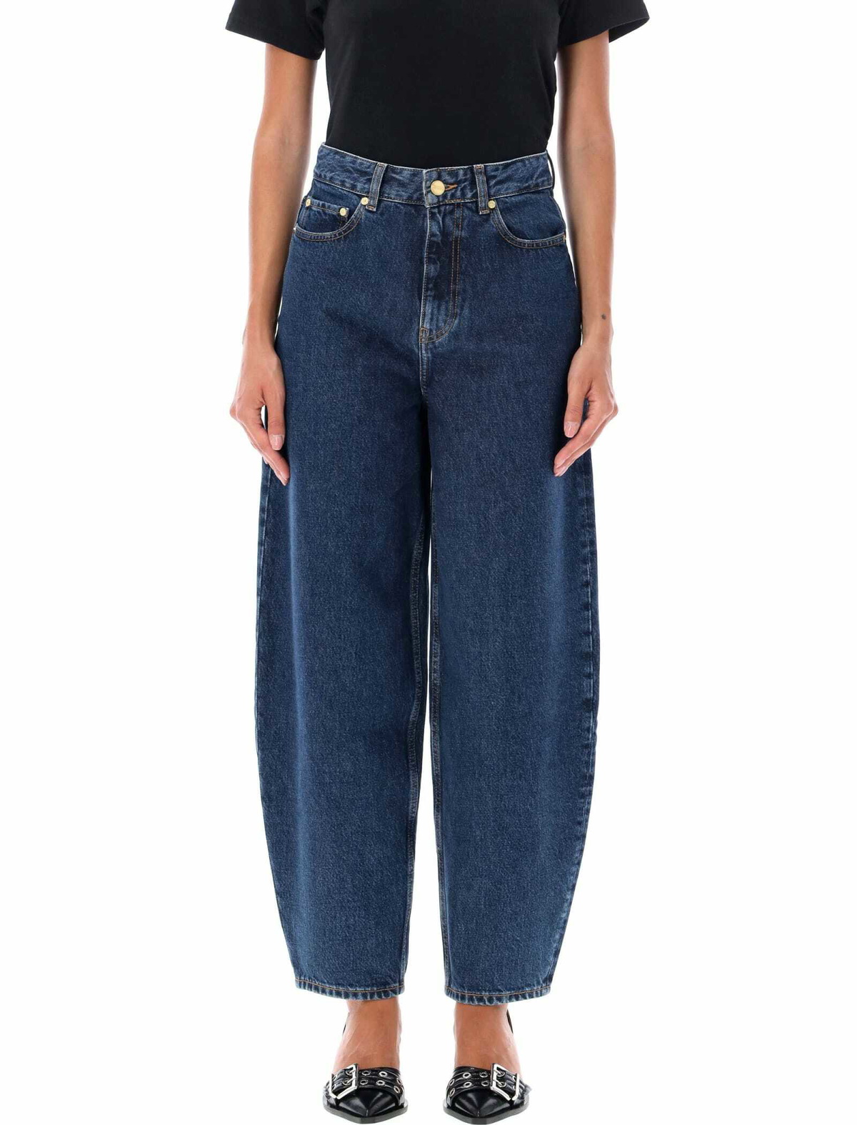 GANNI Off-White Sparkle Izey Jeans GANNI GANNI Off-White Sparkle Izey Jeans GANNI