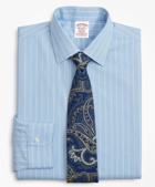 Brooks Brothers Men's Stretch Madison Relaxed-Fit Dress Shirt, Non-Iron Pinstripe | Blue