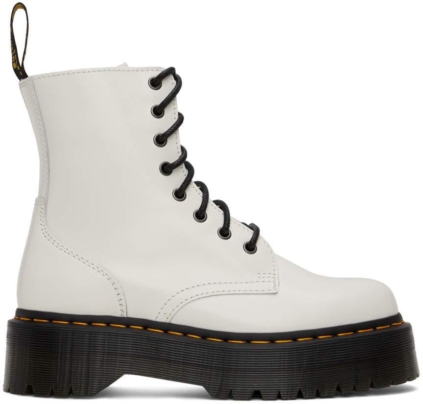 Dr. Martens White Lace-Up Boots Dr. Martens 1460 Patent Leather Women main image 4