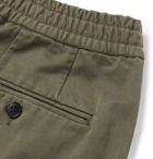 Officine Generale - Slim-Fit Garment-Dyed Cotton-Twill Drawstring Cargo Trousers - Men - Green