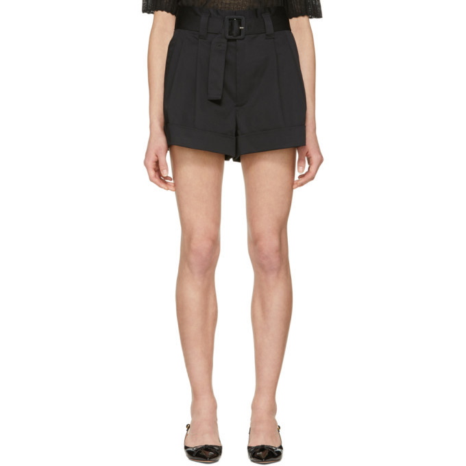 Photo: Marc Jacobs Black High-Rise Pleated Shorts