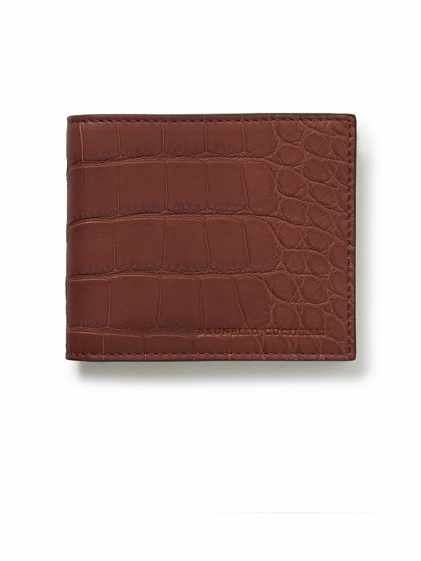 Photo: Brunello Cucinelli - Croc-Effect Leather Billfold Wallet