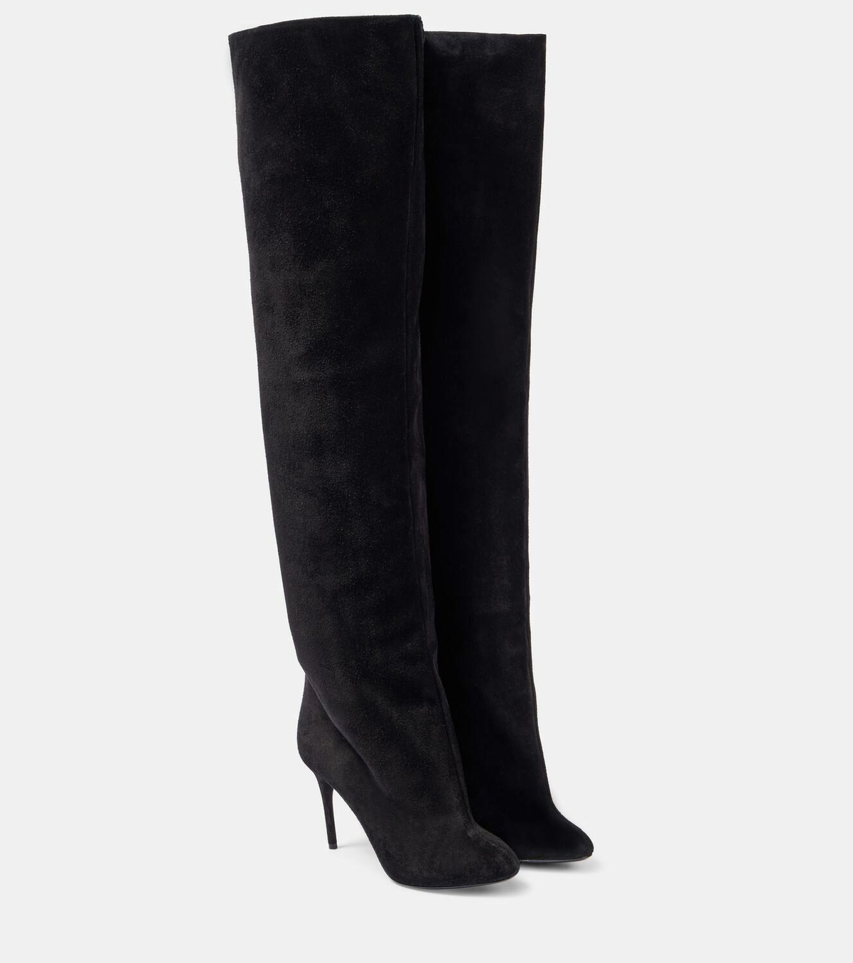 Alaïa Decollete Cuissardes suede knee-high boots